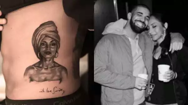 Drake Gets Huge Tattoo Of British Nigerian Singer, Sade Adu (Photos)